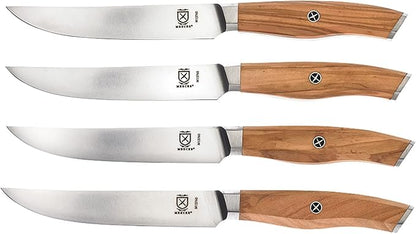 Mercer Culinary Olive Wood 4-Piece Steak Knife Set
