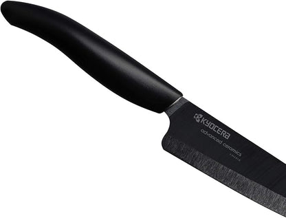 Kyocera Advanced Ceramic Revolution Series 5-inch Slicing Knife, Black Handle, Black Blade