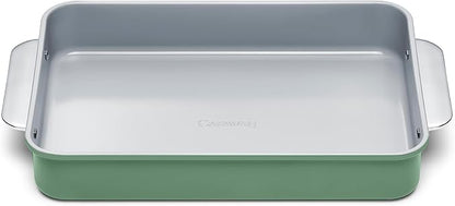 Caraway Non-Stick Ceramic 9”x13” Rectangle Pan - Naturally Slick Ceramic Coating - Non-Toxic, PTFE & PFOA Free - Perfect for Brownies, Lasagnas, and More - Sage
