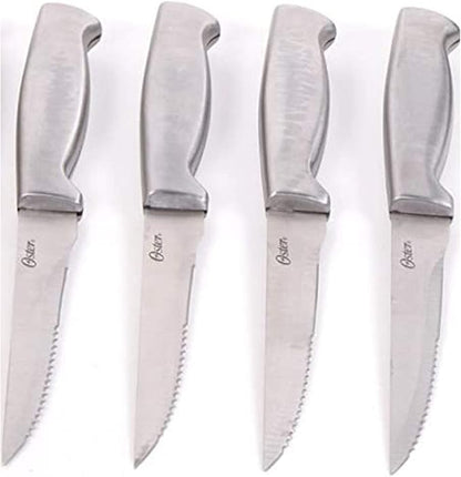 Oster Baldwyn High-Carbon Stainless Steel Kitchen Knife Cutlery Block Set, 22-Piece, Brushed Satin