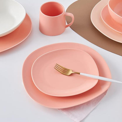Stone lain Delilah Salad Plate 6-Piece Dish Set, Porcelain, Peach