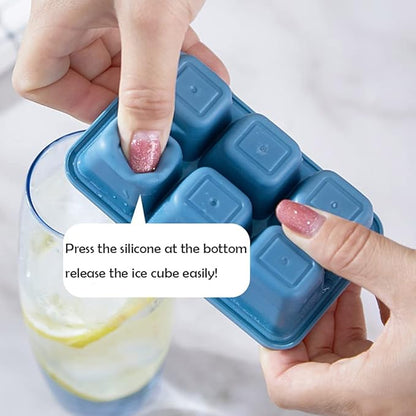 Ice Cube Trays for Freezer 3 Pack - Mini Ice Cube Trays with Lid & Easy-Release Silicone Bottom, Stackable Small Ice Cube Molds for Mini Fridge/Travel/Dorm Freezer