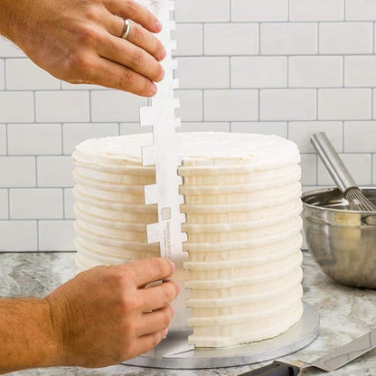 Restaurantware 19.8 Inch x 2 Inch Cake Comb 1 Square Decorating Comb - Double-Sided Assorted Edges Stainless Steel Icing Smoother For Decorating Or Sculpting Desserts