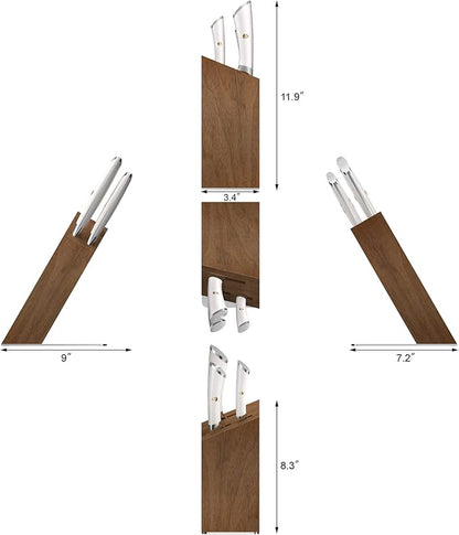 Cangshan ELBERT Series German Steel Forged 4-Piece HUA Knife Block Set, Acacia (White)