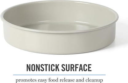 Martha Stewart Gallen 8 Inch Round Nonstick Carbon Steel Cake/Bake Pan - Cool Grey