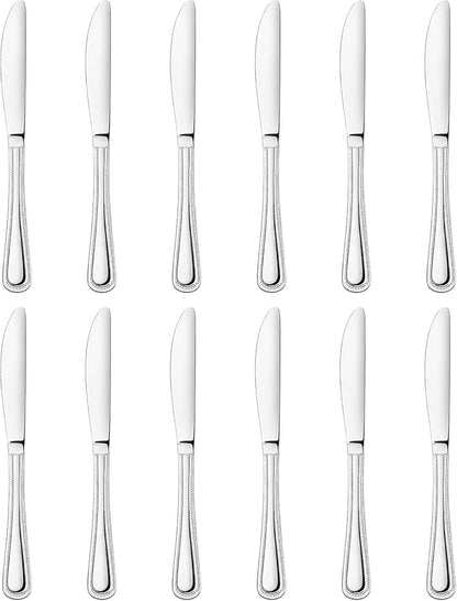 New Star Foodservice 58444 Bead Pattern, Stainless Steel, Dinner Knife, 8.5-Inch Set of 12