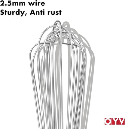 18/10 Stainless Steel Large Whisk, 17" Commercial Heavy Duty Whisk for Whipping Eggs, Mixing Batter, Making Sauces, Long Wisk Dishwasher Safe