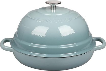 Enameled Cast Iron Dutch Oven Pot with Lid, Round Bread Oven for Homemade Sourdough Bread Baking, 6 Quart, Seasalt