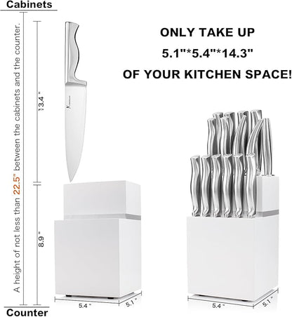 15-Piece Ultra Sharp Kitchen Knife Set with Wooden Block