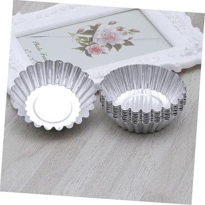 GLEAVI 30pcs Aluminum Alloy Egg Tart Molds Tart Tins for Baking Reusable Tartlet Pans Non Stick Coating