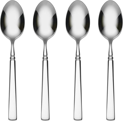 Oneida Easton Fine Flatware Teaspoons, Set of 4 , 18/10 Stainless Steel, Silverware Set, Dishwasher Safe