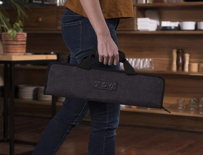 Asaya Chef Knife Roll Bag - 12 Pockets for Knives and Kitchen Utensils - Lightweight, Durable, and Stain Resistant Nylon - Perfect for the Traveling Chef - Knives not Included