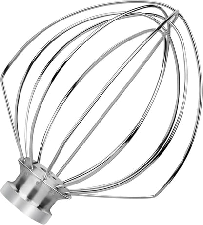 6-Wire Whip Compatible with 4.5-5Qt Kitchenaid Tilt Head Stand Mixer, Replacement for Kitchenaid whisk attachment for stand mixer K45WW, Stainless Steel, Dishwasher Safe(1 Pack)