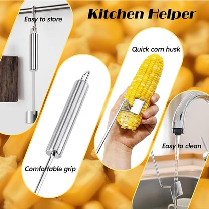 2pcs Corn Peeler,Corn Peeler For Cooked Corn On The Cob,Stainless Steel Corn Cob Stripper for Home Kitchens, Restaurant Chefs, Outdoor Dining Enthusiasts