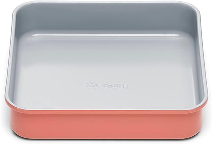 Caraway Non-Stick Ceramic 9” Square Pan - Naturally Slick Ceramic Coating - Non-Toxic, PTFE & PFOA Free - Perfect for Brownies, Lemon Bars, Cakes, & More - Perracotta