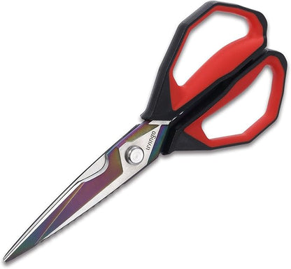 LIVINGO Sharp Kitchen Scissors for Food - Titanium Coated Forged Stainless Steel Heavy Duty Shears All Purpose for Cooking Utility Cutting Poultry Turkey Bone, Meat, Dishwasher Safe, 9 Inches