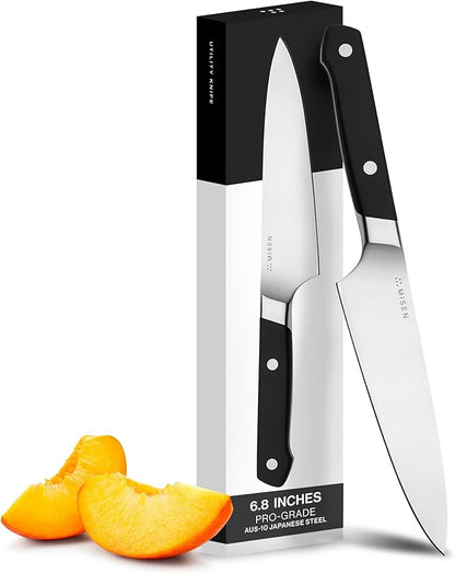 Misen 6.8" Chef Knife – High Carbon Japanese AUS-10 Stainless Steel – Hybrid German & Japanese Blade – Precision Kitchen Knife for Professionals & Home Cooks – Ultimate Cutting Performance - Black