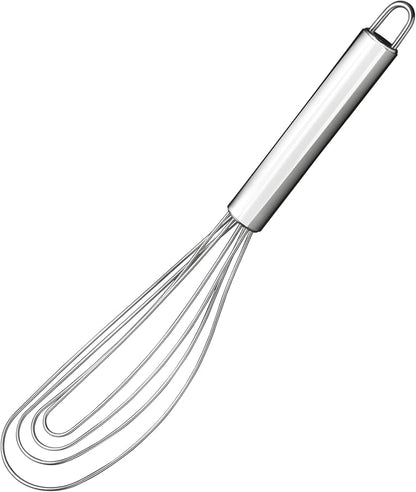 10.63" Stainless Steel Flat Whisk,Egg Beater for Blending,Whisking,Beating,or Stirring