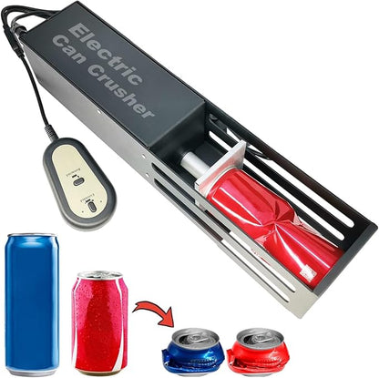 Electric Can Crusher, Automatic Can Crushers for Recycling 8oz 12oz & 16oz Cans, Electric Can Smasher for Recycling Aluminum Cans, Heavy-Duty Smasher for Aluminum Seltzer, Soda, Beer Cans