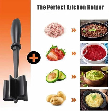 Ground Beef Chopper Tool, Meat Chopper, Hamburger Smasher Tool, Meat Masher Kitchen Tool, High Temperature Resistance, Scratch Resistant(2PC)
