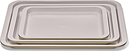 OXO Good Grips Non-Stick Pro Ceramic Coated Metal Bakeware 3-Piece Sheet Pan Set – Biscuit