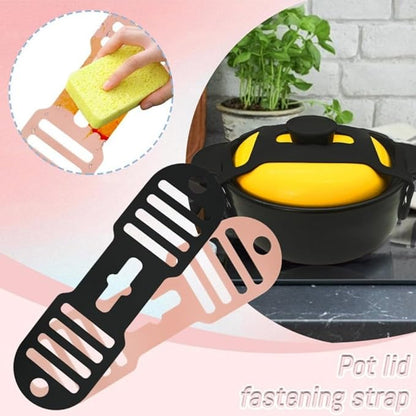 Silicone Lid Lock Strap for Crockpot Slow Cooker (6/7/8 Quart) - Universal Crockpot Lid Holder & Rubber Strap Alternative | Heat-Resistant, No-Spill Design Transport Accessories (Pink)