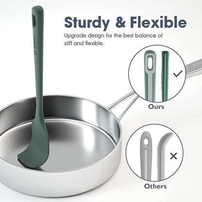 4 Pieces Silicone Spatula Set, Food Grade Rubber Spatula, Upgrade Strong Handle with Ergonomic Grip, Heat Resistant for Nonstick Cookware, Cooking