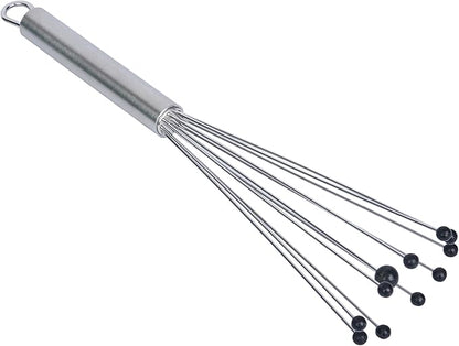 Restaurantware-German Standard 10.6 Inch Ball Whisks, 24 Kitchen Whisks With Silicone Balls - Ergonomic Handle, Dishwashable, Stainless Steel Manual Egg Beater, Durable, For Whisking, Stirring, Mixing