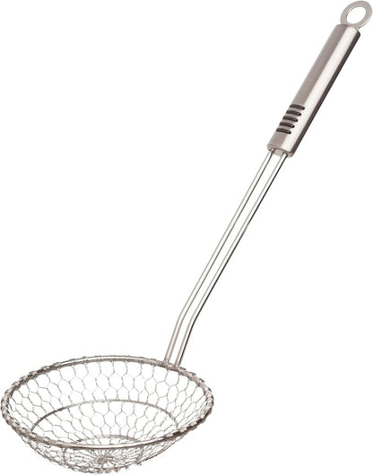 Helen’s Asian Kitchen Spider Strainer, All Stainless Steel, 5-Inch Strainer Basket With 10.25-Inch Handle