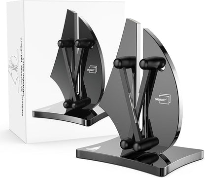 VN3 Professional Knife Sharpener | 3-Action Streamlined Sailboat Design for Effortless Knife Sharpening - The Ultimate Tool for Precision 11 to 21 Degree Angles (Obsidian Color)