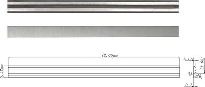Paint Scraper Carbide Blades Double-Edged Reversible Replacement Blade (3-1/4"(82MM)) By LU&MN