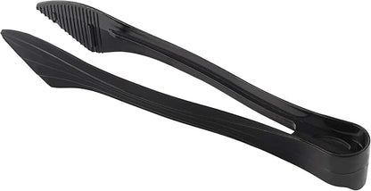 PARTY BARGAINS 8.5 Inches Plastic Serving Tongs, 24 Pack, Premium Quality & Heavy-Duty Black Plastic Tongs for BBQ, Salads, Grilling, Buffets, & Kitchen