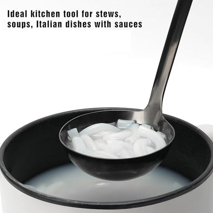 12 inch Soup Ladle, Stainless Steel Ladle Spoon, Soup Spoons with Comfortable Handle, Kitchen Utensil for Cooking, Metal Kitchen Accessories
