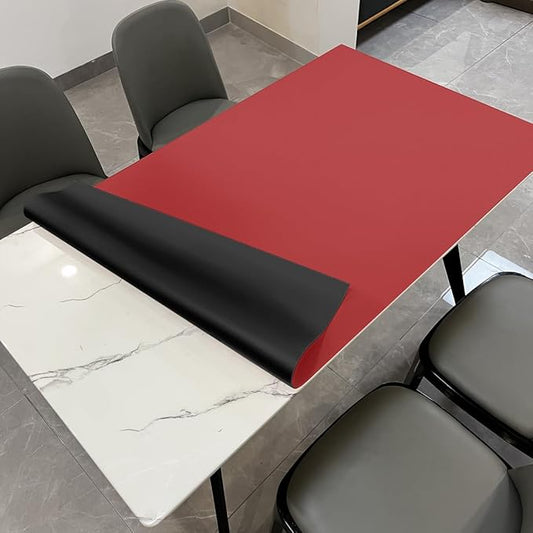 Table Top Protector for Dining Room Table - Can Be Used On Both Sides Waterproof and Easy to Clean Good Flatness Used for Dining Table(Black+Wine Red 44x84)