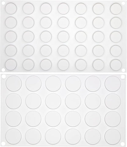Flat Round Disc Silicone Mold Baking Tray 2 Sizes for Mini Tart Cookie Dessert Chocolate Caramel Candy Epoxy UV Resin Jewelry Soap