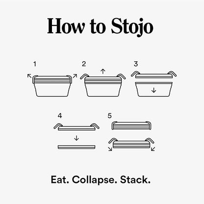 STOJO Collapsible Sandwich Box – 24oz, Reusable Food Storage Container, Silicone Bowl for Hot/Cold Food – Meal Prep, Lunch, Camping, Hiking – Dishwasher Safe (Set of 1, Denim)