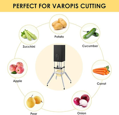 YOTAN Electric French Fry Cutter,Vertical French Fry Cutter with 1/2 & 3/8 Inch Blade,Professional Commercial and Household Automatic Potato Slicer,Electric Vegetable Chopper (Black)
