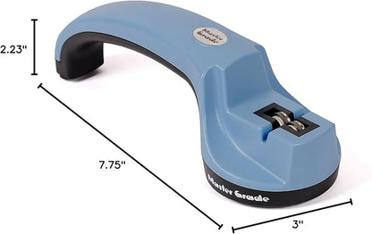 Heavy Duty Tungsten Manual Knife Sharpener, Knife Sharpeners for Kitchen Knives (Blue)
