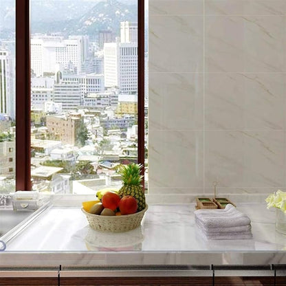 NECAUX Custom Multisize 1.5mm Thick Clear PVC Table Cover Protector - 48 x 72 Inch ECO Plastic Table Cover for 6 Foot Dining Room Table Vinyl Desk & Table Pad for Kids