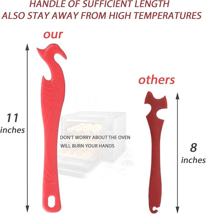 Oven Rack Push Pull Tool 2-Pack (11 Inch) - Longer Handle Suitable for Toaster Oven, air Fryer, Toaster