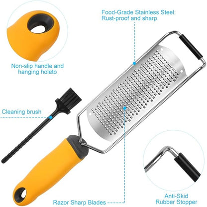 Pro Zester Grater, Lemon Zester, Parmesan, Ginger, Garlic, Chocolate, With Razor-Sharp Stainless Steel Blade, Protective Cover and Cleaning brush, Dishwasher Safe, by NSpring
