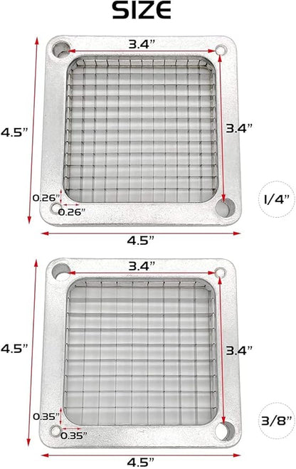 Commercial French Fry Cutter, 1/4" & 3/8" Aluminum Frame S-Steel Blade Quick Chopper Machine Easy for Onion Tomato Pepper Potato