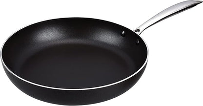 Vasconia Urban 12" Nonstick Frying Pan (Black) - Advanced Nonstick Coating Aluminum Skillet with Fast Cool Handle - Grill Oven Dishwasher Safe up to 475°F Cooking Pans for Most Stovetops