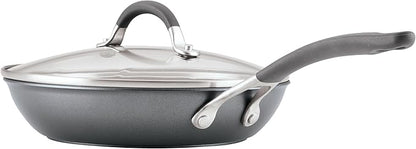 Circulon A1 Series with ScratchDefense Technology Nonstick Induction, Frying Pans/Skillets with Lids, Metal Utensil Safe, Skillet Set w/Lid (8.5", 10" & 12") - Graphite