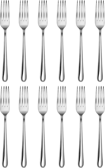 Artaste Rain II Forged 18/10 Stainless Steel (Silver (Set of 12), Dinner Fork (8.25-Inch))