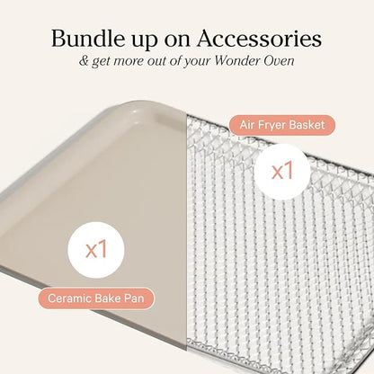 Our Place Wonder Oven Essentials Kit | Extra Air Fryer Basket & Nonstick Ceramic-Coated Bake Pan | Oven Safe, Eco-Friendly | Steam