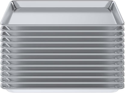 Pack of 12 | Size 13 in. x 18 in. Half Size Aluminum Bun. / Sheet Pan | Ideal for baking, roasting, cooling, prepping, or storing - a must-have in restaurants, bakeries, and busy kitchens.