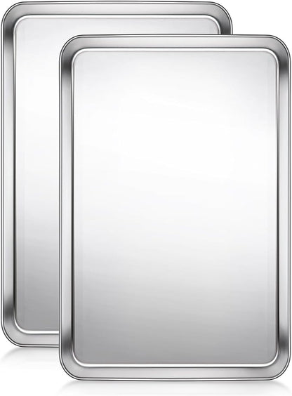 Baking Sheet, Cookie Sheet, Stainless Steel Baking Pan, 2 Piece-19.6''x 13.8'' x 1.2'', Large Sheet Pan for Oven, Baking Tray for Baking&Roasting, Nonstick&Nontoxic&Easy Clean