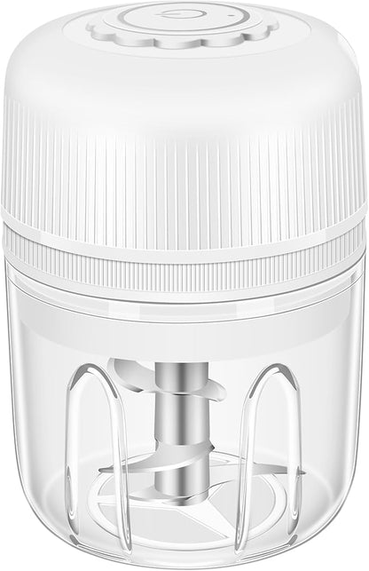 250ML Electric Garlic Chopper, Mini Portable Vegetable Chopper, Food Processor with USB Charging for Onion, Garlic, Chili, Ginger, Veggie