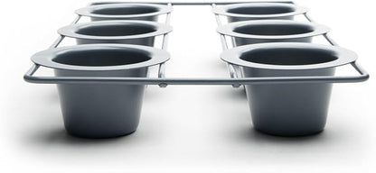 Fox Run Non-Stick Popover Pan, 6 Cup Yorkshire Pudding Pan, Grey
